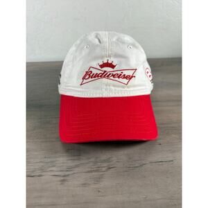Budweiser Chase Dale Earnhardt White Red Men's‎ Adjustable Hat Cap EUC